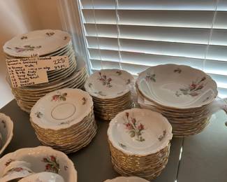 #110 Johann Haviland "Rosebud" China Bavaria Germany 83 pcs $225.00