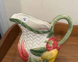 #057 Fitz and Floyd Pitcher w vegetables $20.00