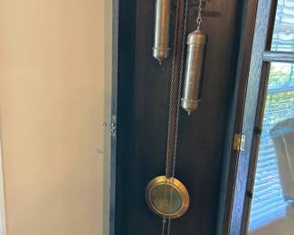 #013 Grandfather clock w weights 16.5x9.5x83" $200.00