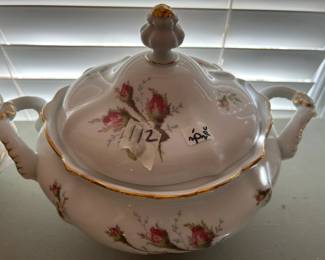 #112 Johann Haviland "Rosebud" China Bavaria Lidded Vegetable dish $30.00