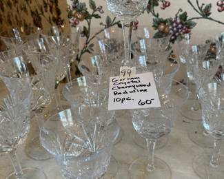 #099 Gorham crystal "Cherrywood" Red Wine glasses 10 pcs $60.00