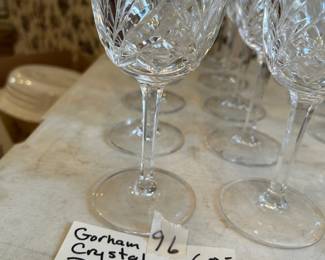 #096 Gorham crystal "Cherrywood" Tall Water Glasses 10 pcs $60.00