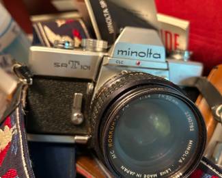 #118 Minolta SR-T Camera w strap, case, manual $50.00