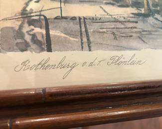 #041 Signed print of Bavarian watercolor 19.5x16" Framed $30.00