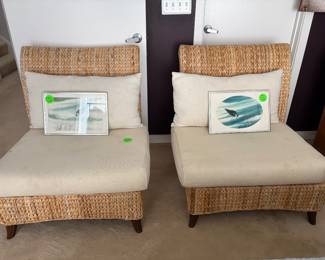 pair of Wicker Armchairs