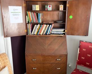 vintage wooden secretary desk