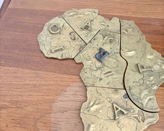 Brass map of Africa Puzzle set