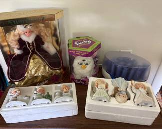 Furby, Vintage Barbie and Christmas Homco collectibles