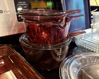 Vintage Corning Visions Cranberry & Amber