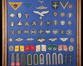 	Framed WWII German Insignia Display - Mixed Lot