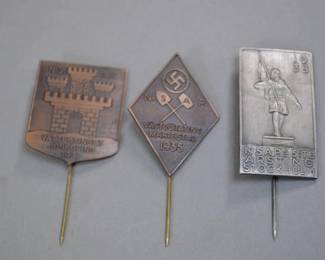 Three Swedish NSAP Political Meeting Stickpins