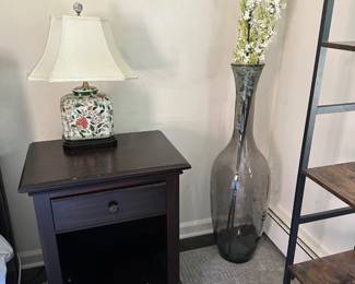 Pair of Lamps, Nightstands, Large Vase