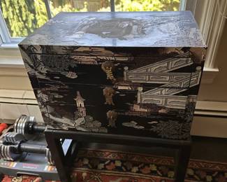 Chinese Lacquered Box w/ Drawers
