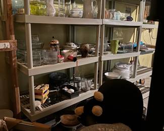 Basement - Shelving, Kitchenwares, Vases
