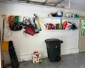 Blower, Trash Can, Misc Garage Items