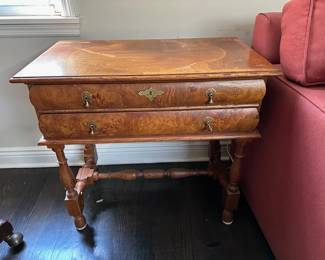 Baker Biedermeier Style 2 Drawer Side Table