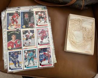 Hockey Trading Cards, Pearl Necklace