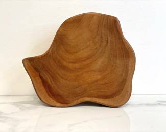 Lot 6684 Artist Signed Handmade Teak Wood Serving Platter Cutting Board