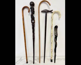 Lot 6832 Vintage Wood Canes Walking Sticks