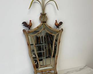 Lot 6646 Carol Canner Roosters with Wheat Sheaves Mirror