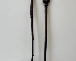 Lot 6647 Vintage Hand Carved Wooden Canes