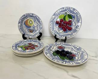 Lot 6793 Gien France Oiseau Bleu Plates