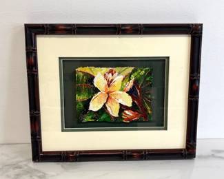 Lot 6688 Christian Riso Signed Plumeria Flower Oil Painting Art