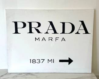 Lot 6857 Handmade Prada Marfa Art Paint on Canvas