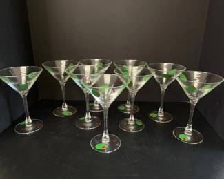 Lot 6816 Hand Painted Martini Glasses