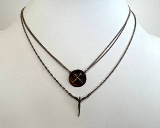 Lot 6708 Sterling Silver Pendant Necklaces Jewelry Lavaggi Petite Angel of Hope Crossed Oars