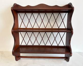 Lot 6977 Vintage Wooden Wall Trinket Display Shelf