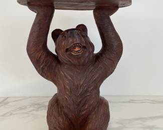 Lot 6648 Vintage Resin Bear Side Table