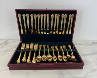 Lot 6667 Rogers Stainless Goldplated Flatware