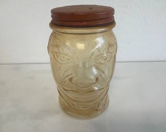 Lot 6967 Vintage Packaging Lucky Joe Glass Bank Nashs Prepared Mustard Jar