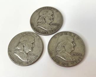 Lot 6909 US Coins 90 Silver Ben Franklin Half Dollar