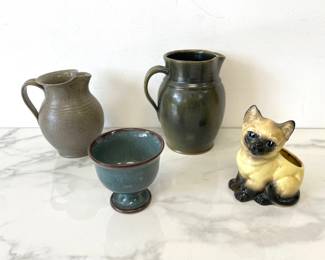 Lot 6938 Jugtown Studio Pottery Kefton Siamese Cat Planter