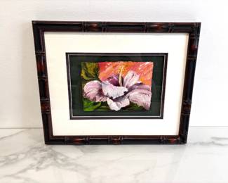 Lot 6689 Christian Riso Signed Hibiscus Flower Oil Painting Art
