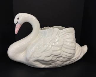 Lot 6843 Large Ceramic Swan Planter
