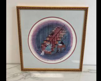 Lot 6680 P. Buckley Moss Signed Numbered Hello Grandma Folk Art Print