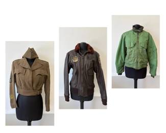 Lot 6742 Vintage Womens US Navy Leather BomberField JacketWinter Flying Suit