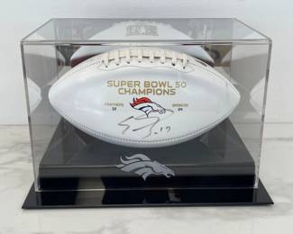 Lot 6669 Denver Broncos Superbowl 50 Commemorative Football Signed Emmanuel Sanders