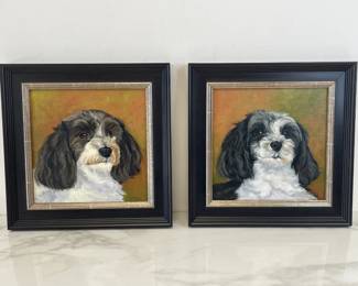 Lot 6643 Addren Doss Signed Dog Painting Portraits Art