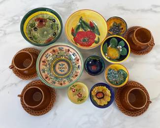 Lot 6697 Vintage Pagnossin Italian EspressoDemitasse Cups Handpainted Bowls
