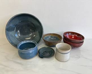 Lot 6754 Studio Pottery Bowls Cup Spoon Rest
