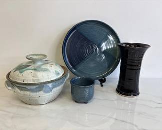 Lot 6752 Studio Pottery Platter Casserole Vase