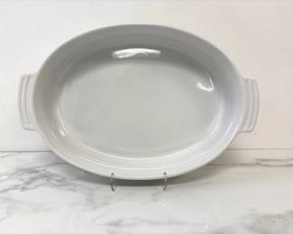 Lot 6730 Le Creuset White Stoneware Oval Gratin Baking Dish