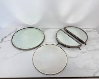 Lot 6827 Vintage Mirror Trays Display Bases