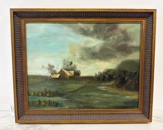 Lot 6932 Vintage Artist Signed Landscape Painting on Board