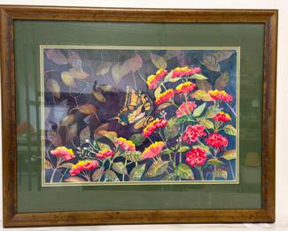 Lot 6509 Penny Pleasants North Carolina Signed Botanical Watercolor Art