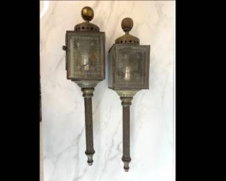 Lot 6820 Brass Candle Lanterns